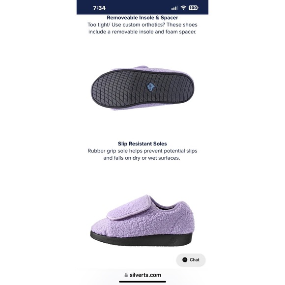 Silverts Slippers Shoes Mens 8 Womens 10 Extra Wide Easy Hook Loop SV15100 Black - Picture 8 of 16